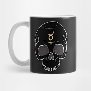 Alchemy Black Skull w Mercury Symbol Mug